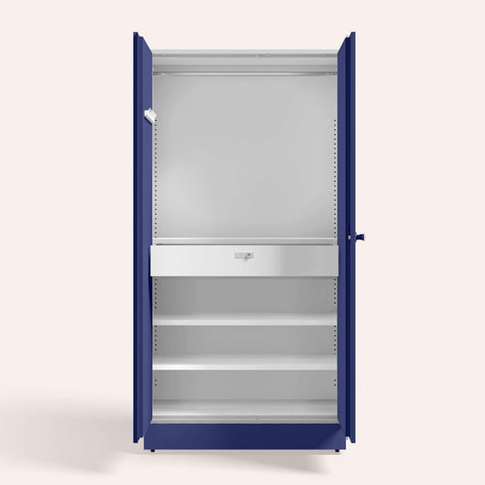 Godrej Interio Auraline Men Basic 2-Door Steel Almirah , 1-Year Warranty, 3 Shelves, 1 Drawer