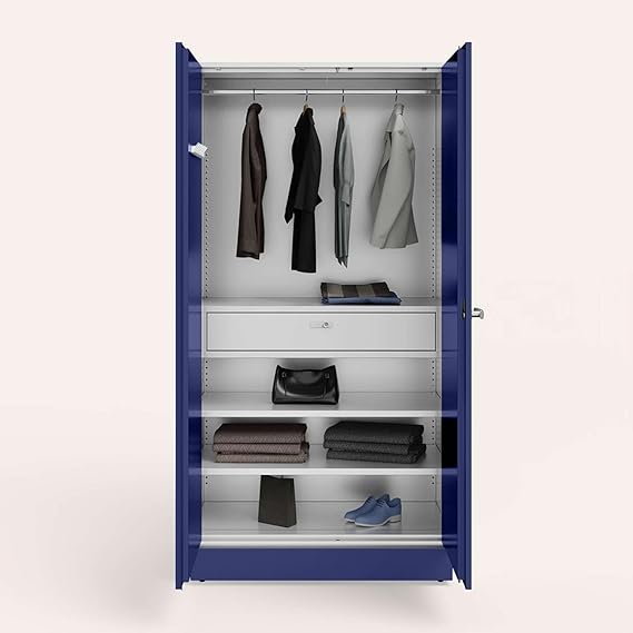 Godrej Interio Auraline Men Basic 2-Door Steel Almirah , 1-Year Warranty, 3 Shelves, 1 Drawer