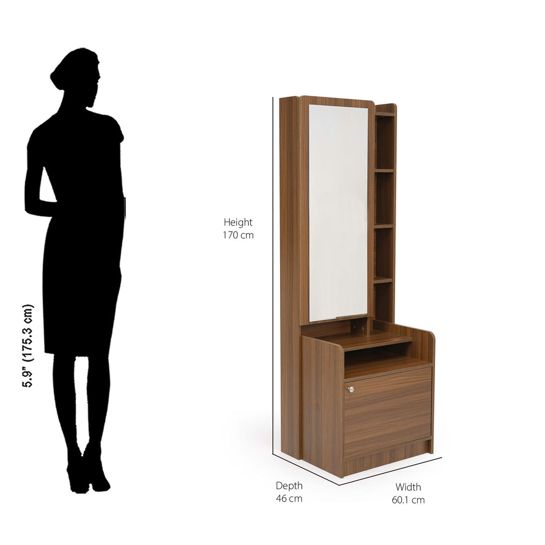 Nilkamal Calipso Dresser With Storage (Classic Plank Walnut)