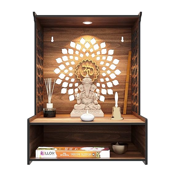 Wooden LED Temple Handcrafted Design Pooja Mandir