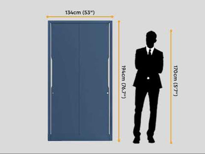 Godrej Interio Slide N Store Pro Plus 2-Door Steel Wardrobe (Textured Oatmeal), 1-Year Warranty, 2 Drawer
