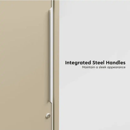 Godrej Interio Slide N Store Pro Plus 2-Door Steel Wardrobe (Textured Oatmeal), 1-Year Warranty, 2 Drawer