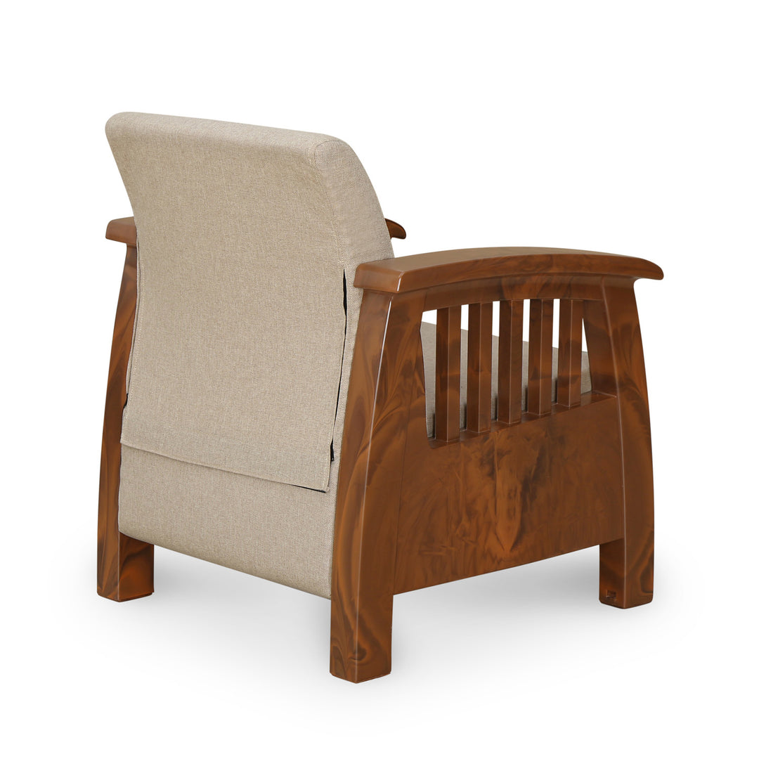 Nilkamal Aspire 1 Seater Plastic Sofa (Walnut)