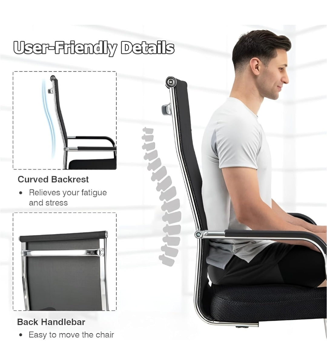 Office Study Computer Library Visitor with Arm Rest Fabric Office Visitor Chair