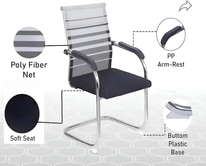 Office Study Computer Library Visitor with Arm Rest Fabric Office Visitor Chair