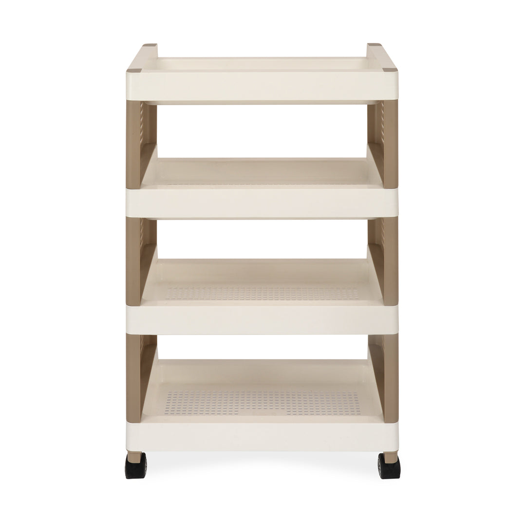 Nilkamal Trolley 25 (Milky White / Taupe Plaza)